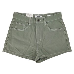 Cotton On High Rise Mom Denim Short 6 Soft Green Summer Festival